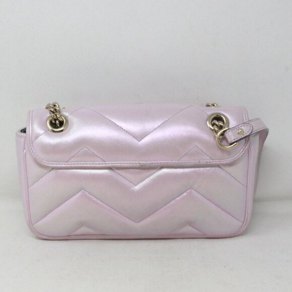 Gucci #GQ9QPV Iridescent Nappa Chevron Bag - Picture 2 of 7